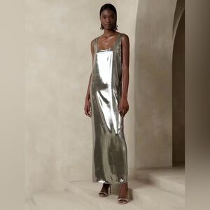 Banana Republic Maxime Metallic Maxi Dress XS